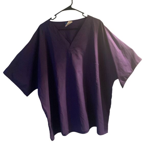 Pre Owned Women's Crest Purple Scrub Scrubs Top in Size XXXXL Upgrade Your Style - Picture 1 of 8